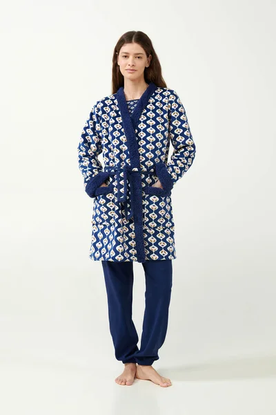 Župan Country Calico – Blue Print – Dámský Fleece Vamp