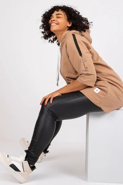 Dámská Plus Size Mikina Camel Fashionhunters