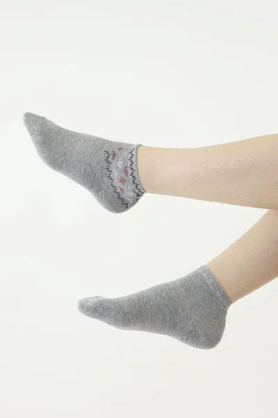 Šedé ponožky Moraj s ozdobou