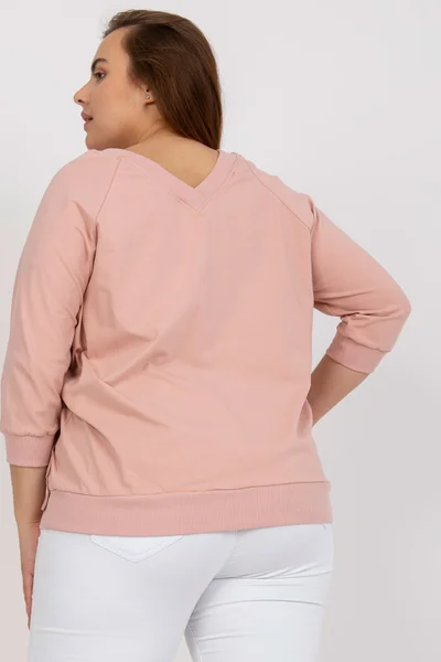 Plus Size Růžová Halenka s Kapsami Fashionhunters