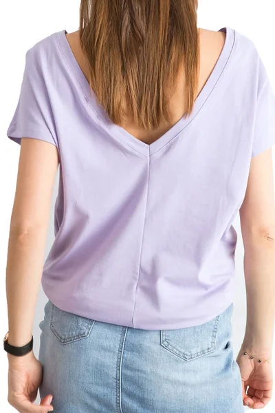 Tričko s výstřihem na zádech, světle fialové FPrice