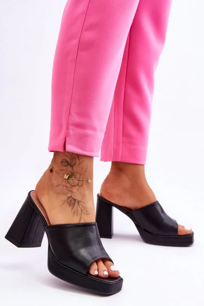 Kožené pantofle s jehlovým podpatkem Step in style