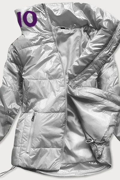 Krátká stříbrná prošívaná bunda pro ženy se stojáčkem 5ZR12G S'WEST