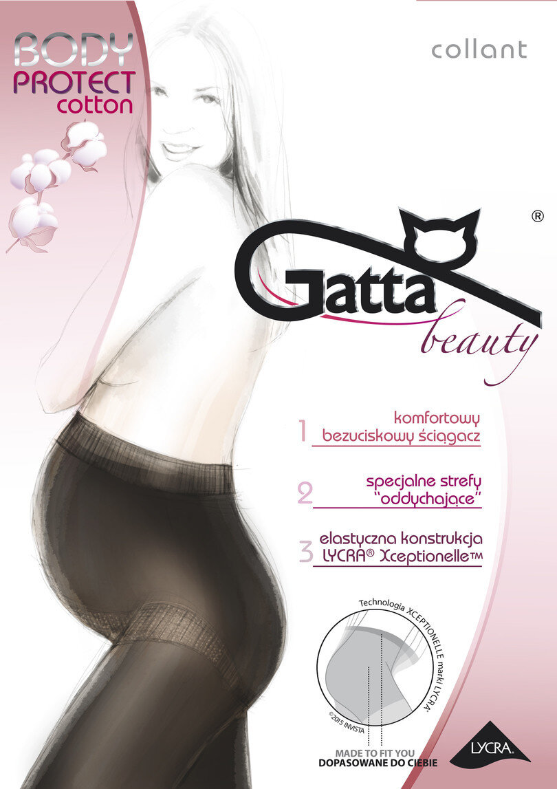 Hladké bavlněné dámské punčochové kalhoty PROTECT COTTON Gatta, nero 4-L i170_G8800000417090