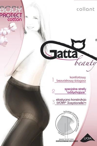 Hladké bavlněné dámské punčochové kalhoty PROTECT COTTON Gatta