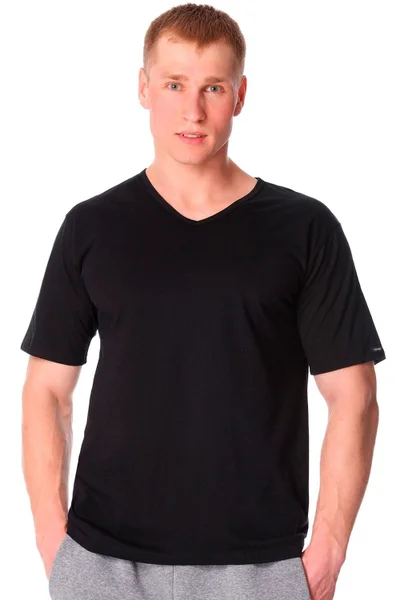 Černé Pánské Tričko V-neck Authentic - Cornette