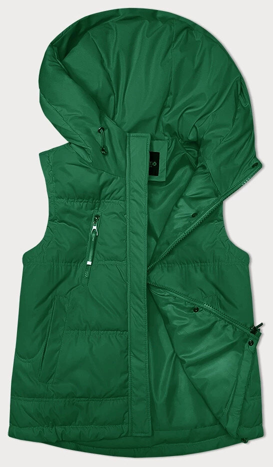 Zelená péřová dámská vesta s kapucí GreenFeather, odcienie zieleni XL (42) i392_23453-53