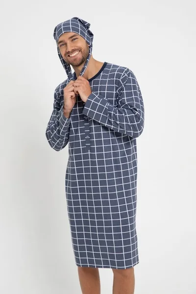 Mužské noční pyžamo Modrá Noc s čepicí Taro