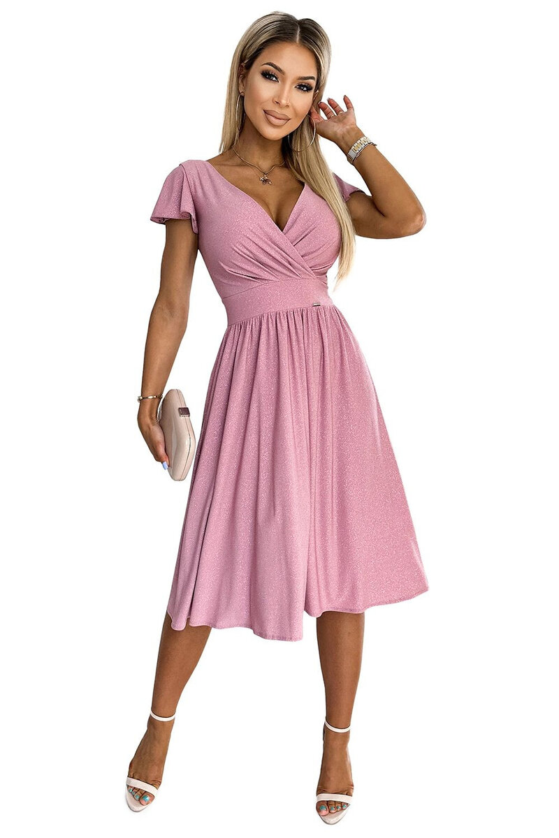 Růžové šaty MATILDE - Numoco, starorůžová XS i41_9999930891_2:starorůžová_3:XS_