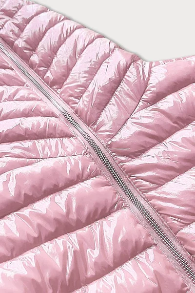Růžová prošívaná bunda pro ženy s kapucí JS60 S'WEST
