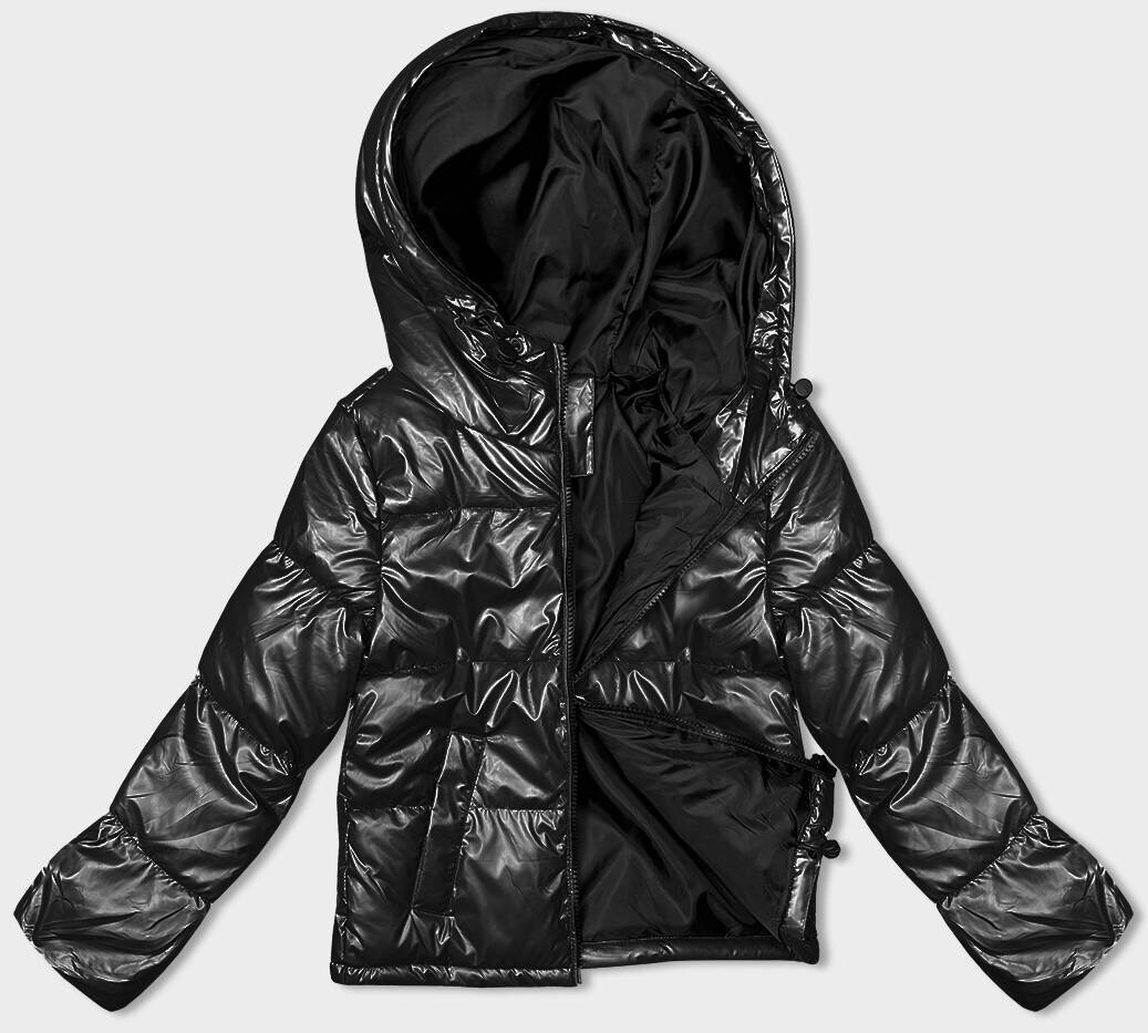 Černá dámská oversize bunda s kapucí od J.STYLE, odcienie czerni M (38) i392_22646-47