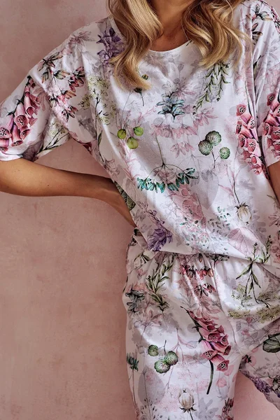 Květinové pyžamo pro ženy Taro Olive