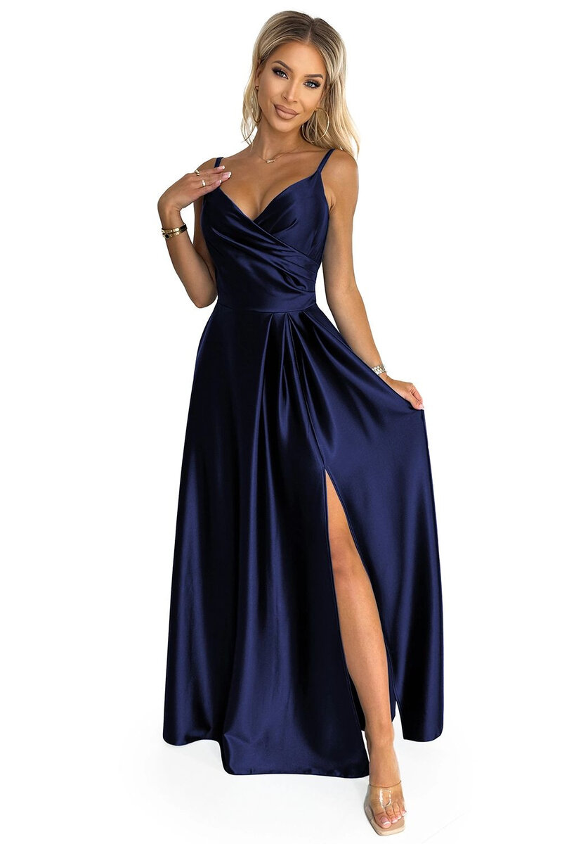 Modré šaty CHIARA - Numoco, tmavě modrá M i41_9999933015_2:tmavě modrá_3:M_