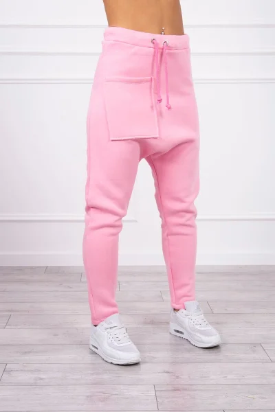 Světle růžová baggy sada mikiny a kalhot K-Fashion