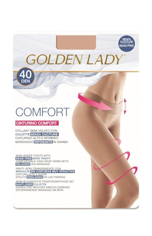 Dámské punčochové kalhoty Golden Lady Comfort 9P89 den, meloun/odd.béžová 5-XL i384_91450088