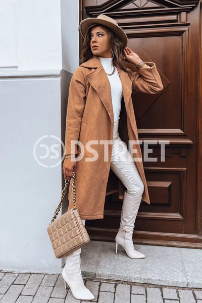 Elegantní dámský podzimní kabát NANCY camel od Dstreet