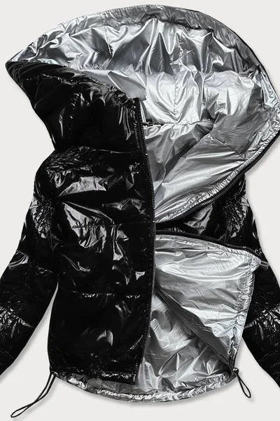 Černá lesklá prošívaná bunda pro ženy S5P S'WEST
