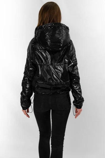 Černá lesklá prošívaná bunda pro ženy S5P S'WEST