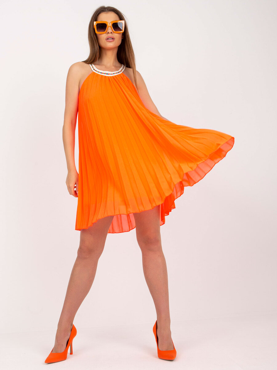 Dámské šaty DHJ SK 653 fluo oranžová FPrice, jedna velikost i523_2016103242269
