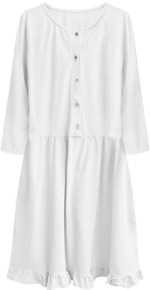 Bílé bavlněné dámské oversize šaty 7N63L MADE IN ITALY, odcienie bieli ONE SIZE i392_12626-50