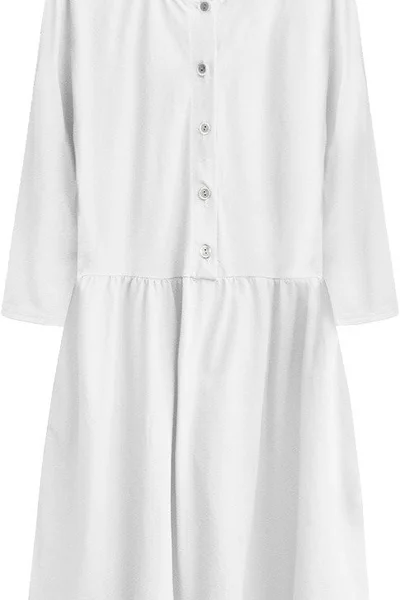 Bílé bavlněné dámské oversize šaty 7N63L MADE IN ITALY