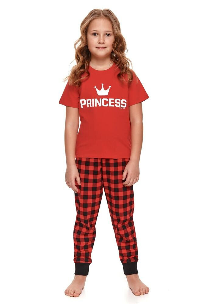 Dívčí pyžamo Princess II červené Dn-nightwear, červená 134/140 i43_72310_2:červená_3:134/140_