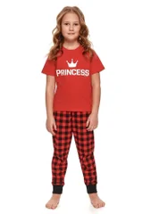 Dívčí pyžamo Princess II červené Dn-nightwear