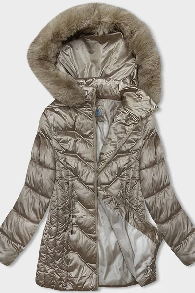 Zimní bunda pro ženy Cappuccino S'WEST s odepínací kapucí