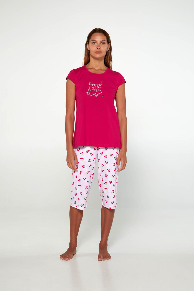 Dámské pyžamo s krátkými rukávy Vamp, pink blossom L i512_20313_707_4