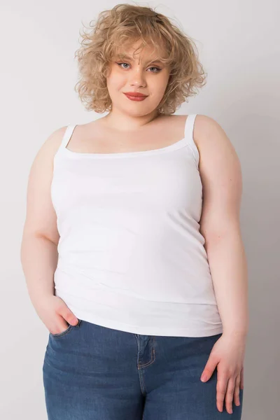 Bílý dámský top Plus Size FPrice