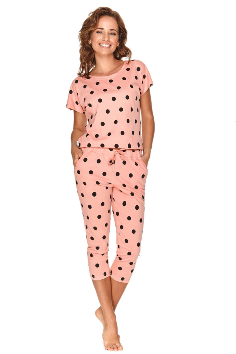 Růžové puntíkaté pyžamo pro ženy Natasha od Taro, Růžová S i41_9999939833_2:růžová_3:S_