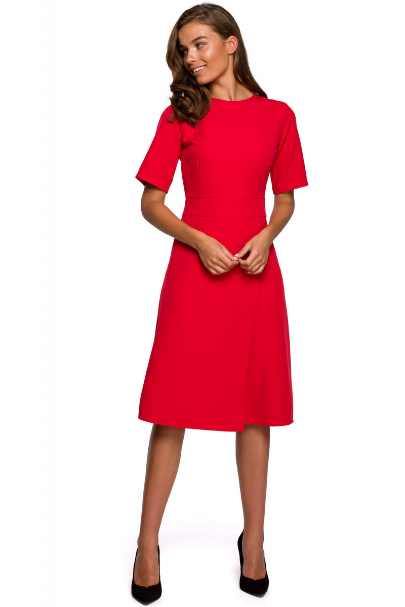 Dámské šaty s krátkým rukávem od značky STYLOVE, červená L i10_P49427_1:19_2:90_