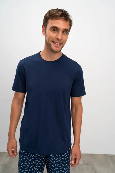 Pánské tričko z geneticky nemodifikované řecké bavlny - Modrá Pohoda