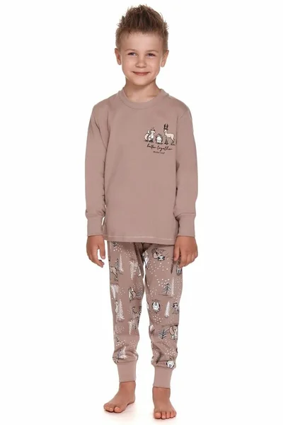 Dětské pyžamo Fox hnědé Dn-nightwear