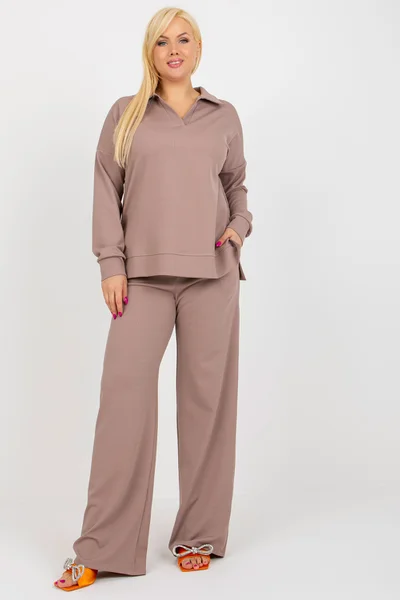 Kompletní plus size set Tmavě béžový LK KMPL