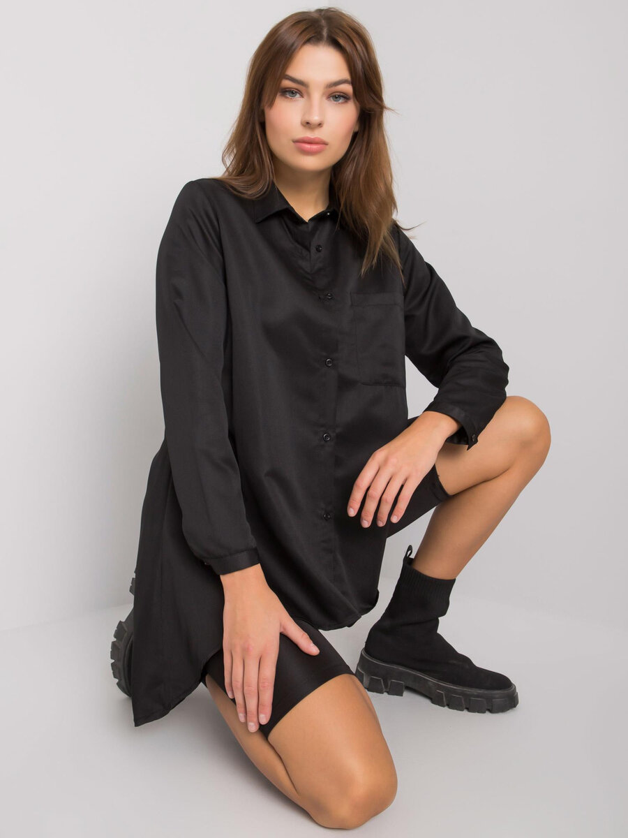 Černá dámská asymetrická košile FPrice, S/M i523_2016103027040