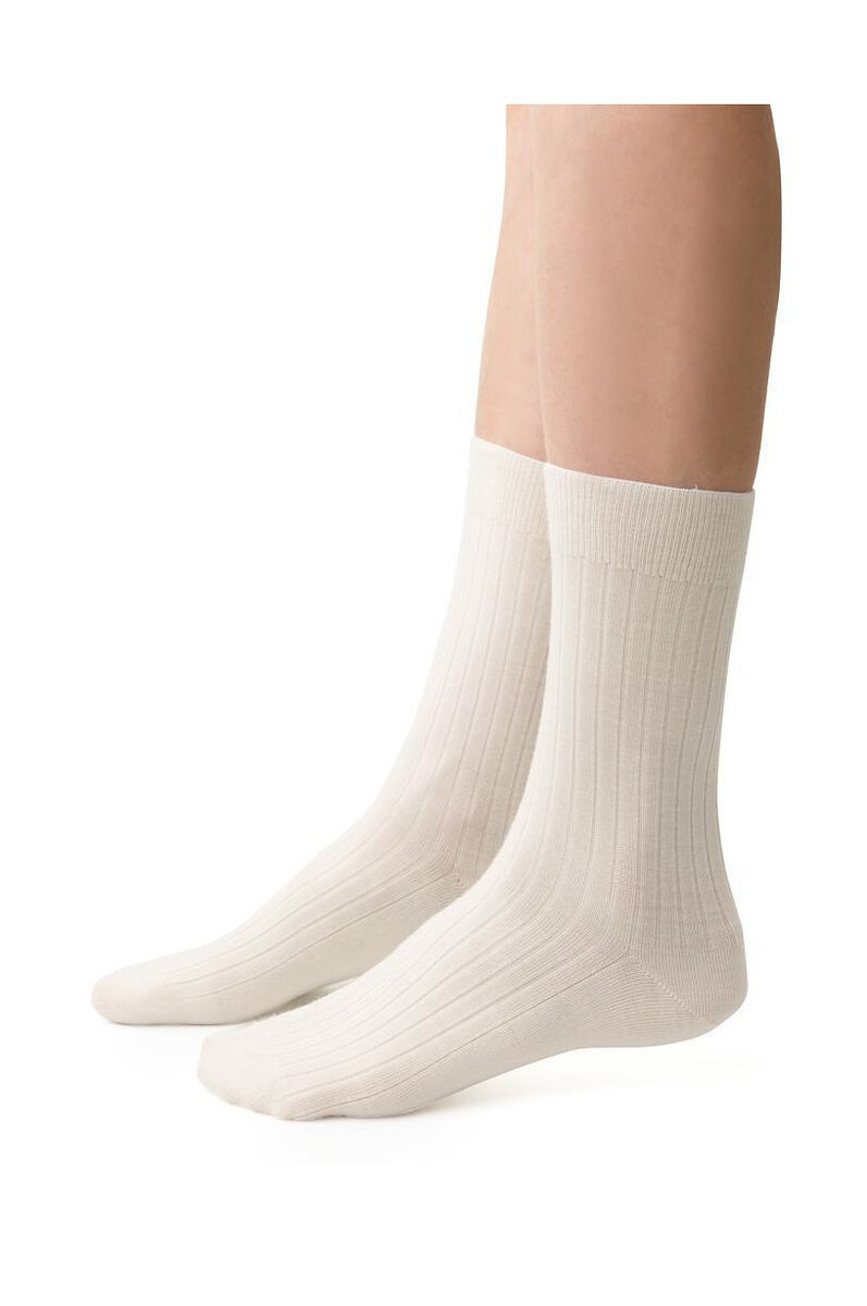 Dámské žebrované ponožky Steven 8YQS78 Merino, hnědá melanž 35-37 i384_5750731