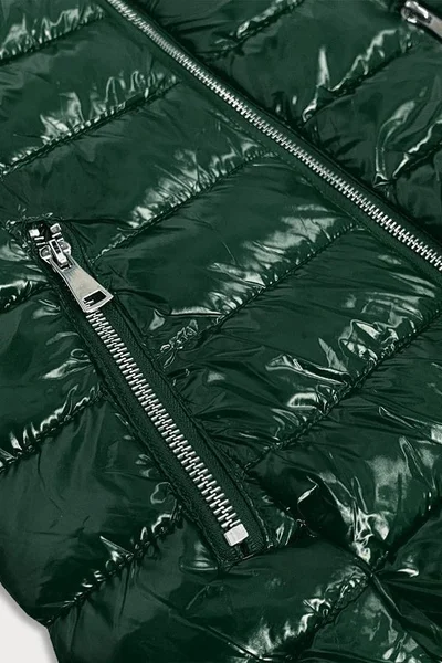 Zelená lesklá prošívaná dámská vesta P913X S'WEST