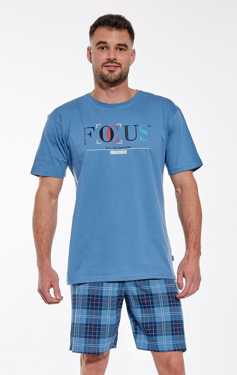 Mužské letní pyžamo Modrá Pohoda Cornette, modrá XL i384_30903907