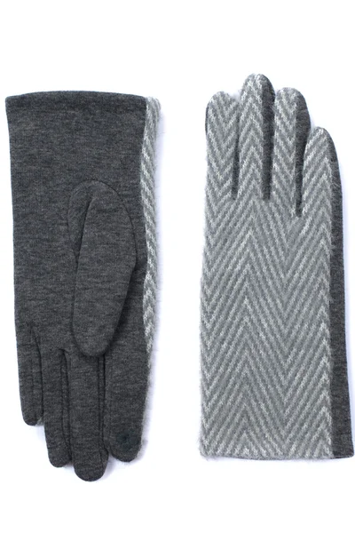 Šedé měkké rukavice s vzorem Herringbone - Polo Elegance