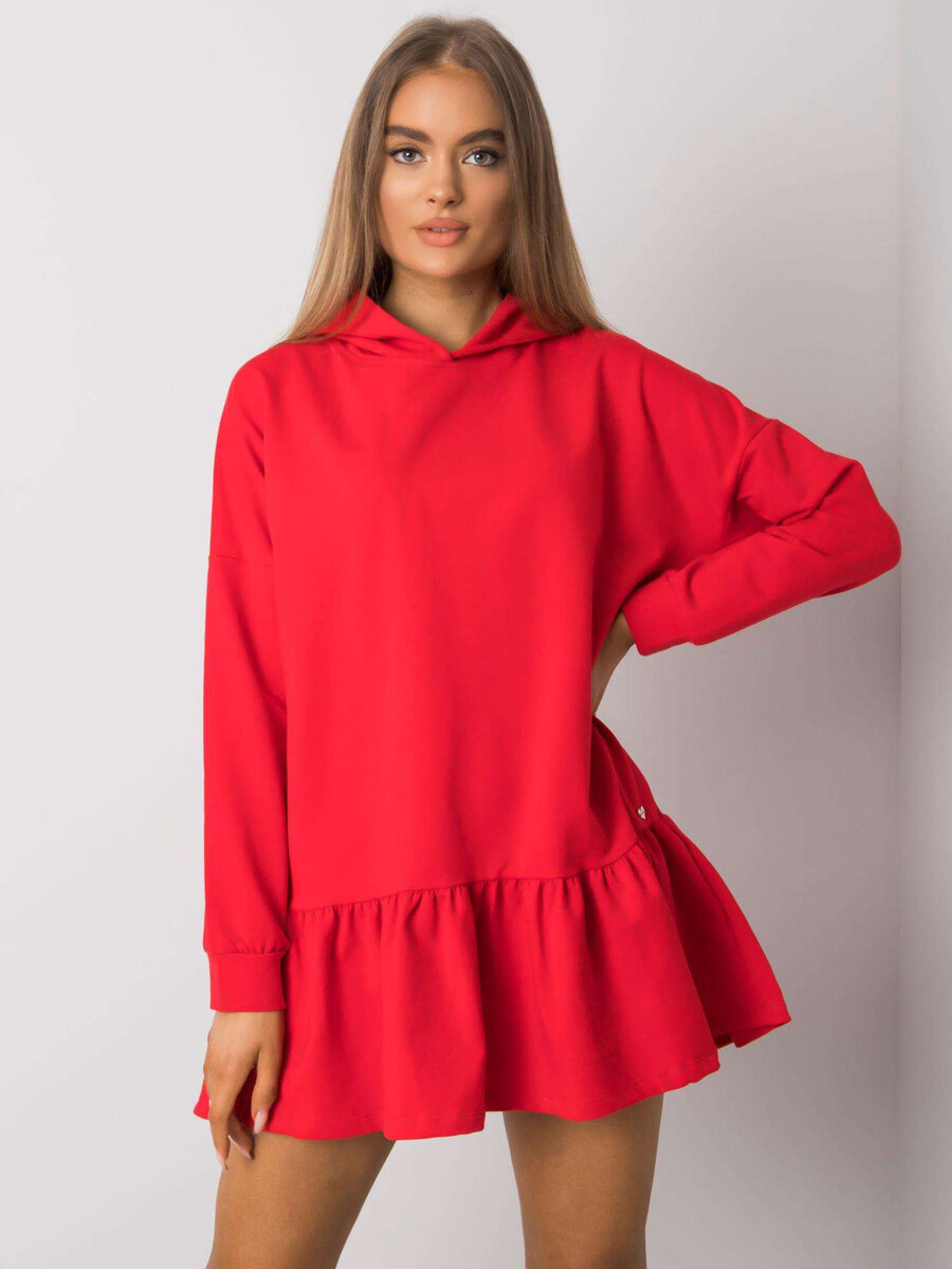 Červené bavlněné šaty s kapucí - Lady Scarlet, červená L/XL i10_P67455_1:19_2:117_