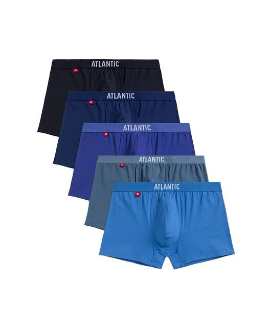 Pánské boxerky Atlantic 5SMH-004/24 (5 ks), černo-fialovo-modrá XL i384_35422132