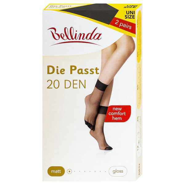 Silonkové matné ponožky 2 páry DIE PASST SOCKS EF54 DEN - BELLINDA - černá, UNI i454_BE200215-094-U