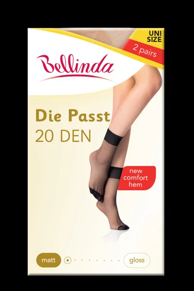 Silonkové matné ponožky 2 páry DIE PASST SOCKS 26I7D DEN - BELLINDA - almond