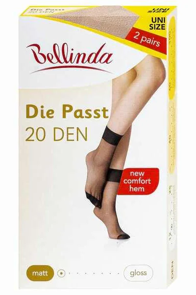 Silonkové matné ponožky 2 páry DIE PASST SOCKS 26I7D DEN - BELLINDA - almond