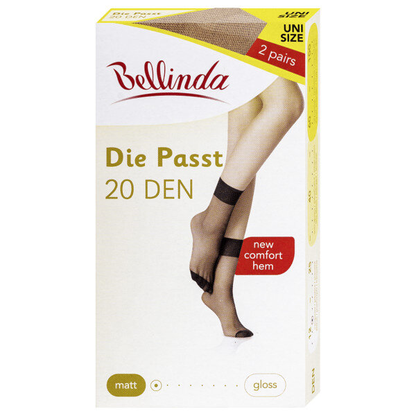 Silonkové matné ponožky 2 páry DIE PASST SOCKS 8A1X64 DEN - BELLINDA - amber, UNI i454_BE200215-230-U