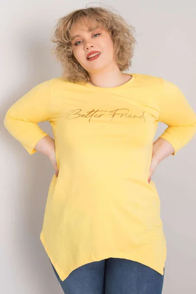 Dámská žlutá dámská halenka s nápisem FPrice