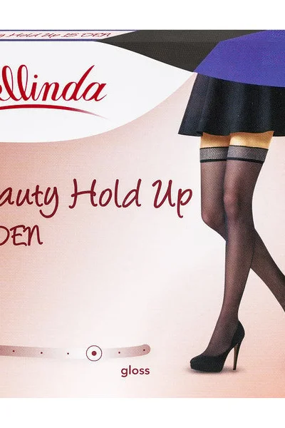 Dámské samodržící punčochy BEAUTY HOLD UP GC1F1 DEN - BELLINDA - černá