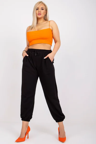 Černé dámské tepláky Plus Size FPrice