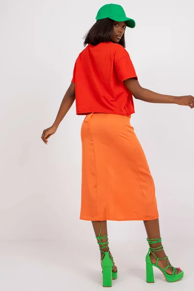 Oranžová sukně Rue Paris - Elegantní doplněk
